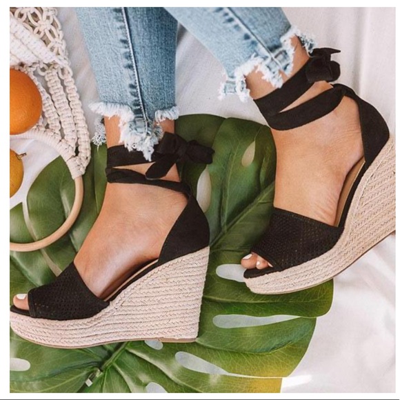 MOLLY- Perforated Espadrille Wedge - Picture 3 of 8